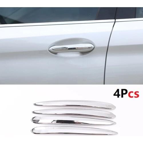 4PCS Chrome Car Door Handle Molding Trim Cover For BMW 5 Series G30 530li X3 X4 G02 2018-2020 Auto Door Decoration Strip