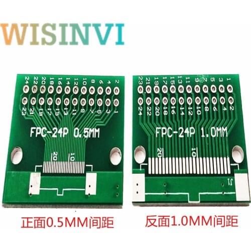 5 PCS/LOT Double Side 0.5mm 1mm FFC FPC 24P 24 Pin to 2.54mm DIP Moudle PCB Board Adapter Socket Plate