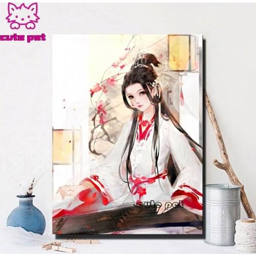 5d Diy diamond painting Classical woman full picture square drill diamond embroidery rhinestone diamond mosaic Oriental girl