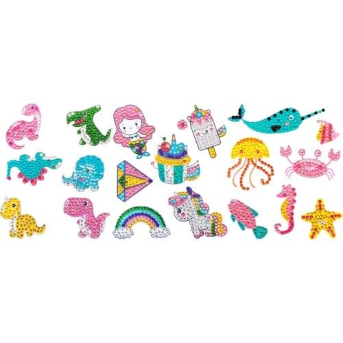 6pcs/7pcs DIY Fantastic Beasts Diamond Embroidery Mosaic Pasters Diamond Painting Stickers Kids Round Drill Sticker