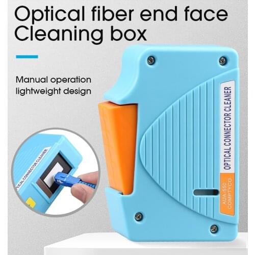 AUA-550 COMPTYCO Blue Box Optical Fiber end face cleaning box Ftth fiber wiping tool pigtail cleaner cassette fiber Tools