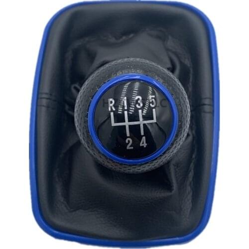 Free Shipping 5 Speed Blue Car Gear Shift Knob Lever Shifter Gaitor Boot For VW 1999-2004 Golf 4 IV MK4 GTI R32 Bora Jetta MT