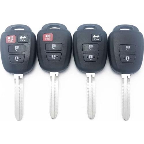 Remote Car Key Shell Case Fob For Toyota CAMRY Corolla Tundra Pruis With TOY43 Blade 2/3/4 Buttons