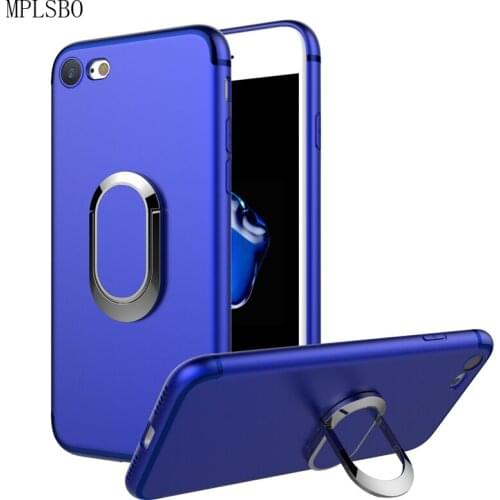 MPLSBO Luxury Adsorption Finger Ring Bracket Case For iPhone 7 Cover Silicone TPU Matte Phone Case For 6 6s 7 6Plus 7Plus Coque
