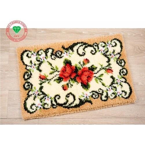 Flowers DIY Needlework cross stitch thread embroidery kits Carpet embroidery Latch hook rug kits rugs carpets Crochet hook Craft