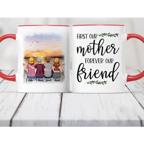 Mothers Day Colorful Personalized Mug Mother & Children Sunset Son Daughter Family Coffee Mugs Cups RR2077