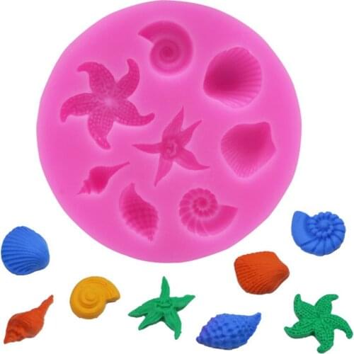 Starfish Round Cake Mold Silicone Mold Cartoon Fondant Cake Molds Pastry and Baking Accessories Soap Mold Kitchen Tools