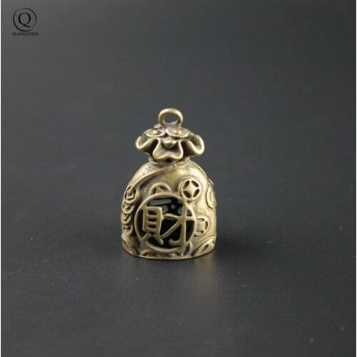 Brass Lucky Blessing Money Bag Handmade Cai FU Bags Keychain Pendants Men Car Key Chain Ring Vintage Keyrings Jewelry Gifts