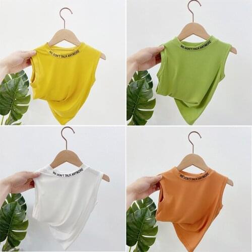 Summer childrens sleeveless top new Korean girls' foreign style letter cotton versatile vest