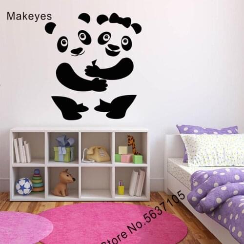 Makeyes Panda Bamboo Wall Stickers Home Baby Kids Bedroom Wall Decals Pandas Cute Animals Wall Decor Art Nursery Decoration Q725