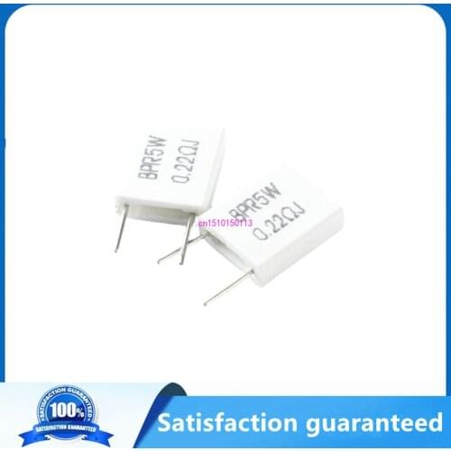 10PCS BPR56 5W 0.001 0.1 0.15 0.22 0.25 0.33 0.5 ohm Non-inductive Ceramic Cement Resistor 0.1R 0.15R 0.22R 0.25R 0.33R 0.5R