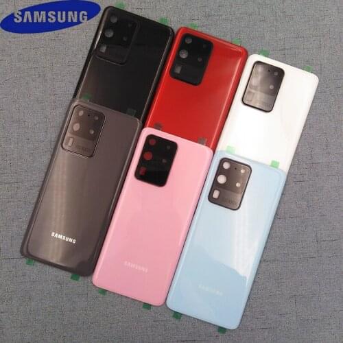 Original Back Battery Cover For Samsung Galaxy S20 S20+ S20 Plus S20Ultra Rear Door Housing Replacement Case & Camera Lens Frame