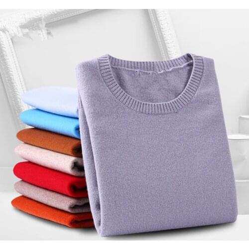 2021 autumn winter cashmere solid color O-Neck long sleeve womens sweaters and pullovers femael Streetwear Knitted sweater