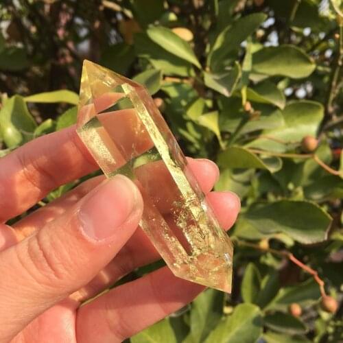 60g Natural Citrine Double Terminated Wands Yellow Crystal Points Specimen