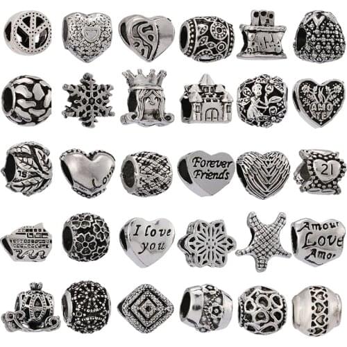 2Pcs/Lot Silver Colour Peace Sign,Forever Friend Carved Bead Charm Suitable For Womens Jewelry,Women,Gifts,Brand Charm Bracelet