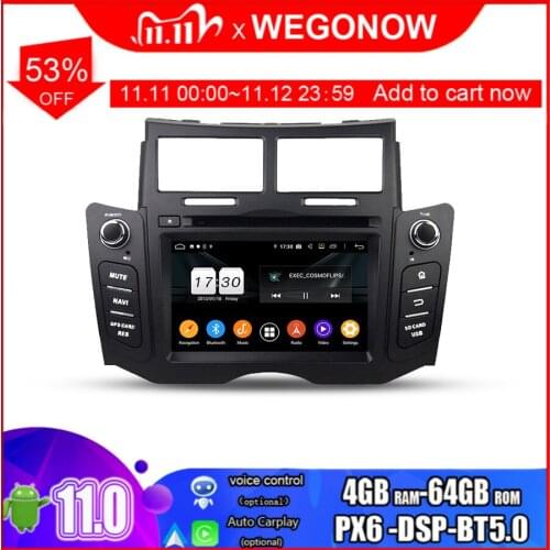 PX6 DSP 2din Android 10.0 64GB ROM Octa core For Toyota YARIS 2005- 2010 2011 Car DVD Player Wifi Bluetooth 5.0 RDS RADIO GPS
