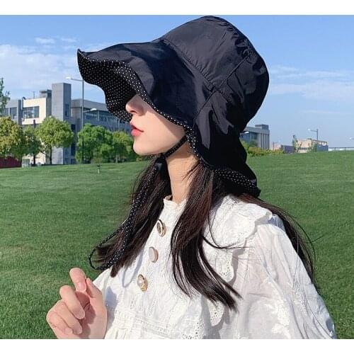 Spring Summer Unisex Double Side Point Sun Hats Buckets Caps Fashion Korean Style Woman Man Protection Fhisherman Hats Caps