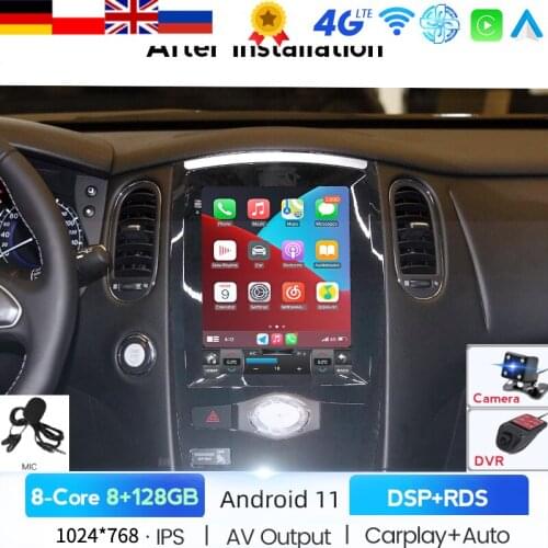 Android 11 system 9.7" verticial screen car navigation system for Infiniti QX50 EX25 EX35 2009-2019 entertainment dvd player BT