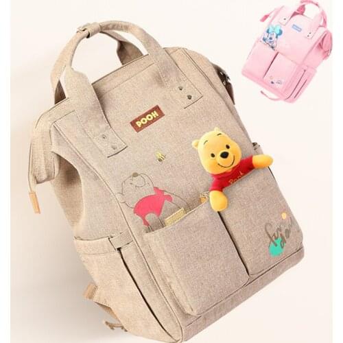 Disney USB Diaper Bag Backpack Baby Care Bags Bottle Warmer Mummy Backpack Maternal Minnie Mickey Bolsa Maternity Backpack