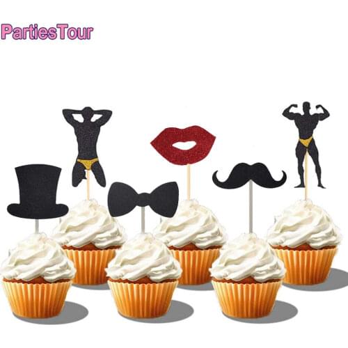12pcs Bachelorette Party Cupcake Toppers Male Stripper Cupcake Toppers Hen party Cupcake Toppers Bachelorette Cake Decortions