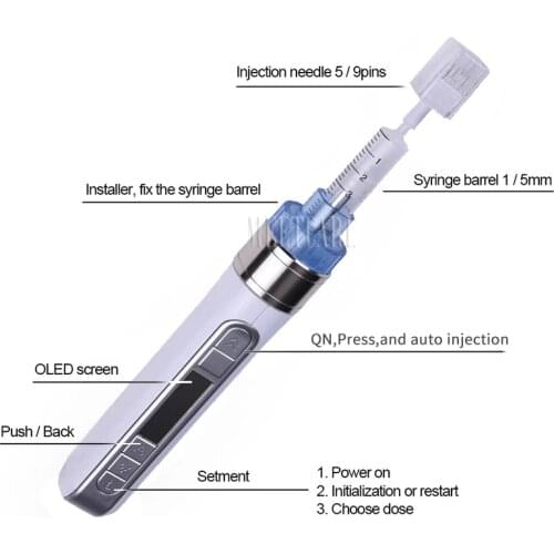 Beauty Salon 3D Smart Water Injection System Mesotherapy Derma Pen Skin Rejuvenation Wrinkle Removal Handheld Meso Injector Gun