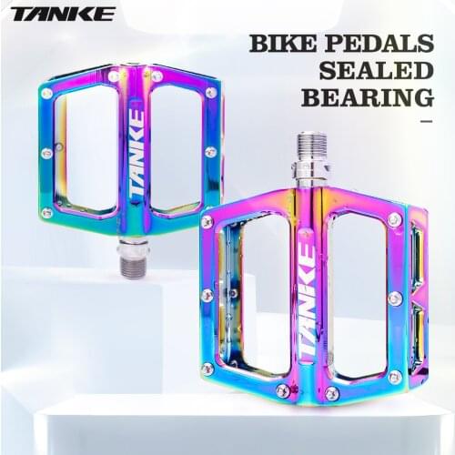 Bicycle pedals TANKE TP-20 ultralight aluminum alloy colorful hollow anti-skid bearing mountain bike foot pedal