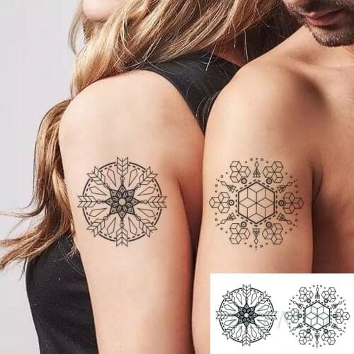 Waterproof Temporary Tattoo Sticker Geometric Element flower Tatto Flash Tatoo Fake Tattoos Art for Men Women