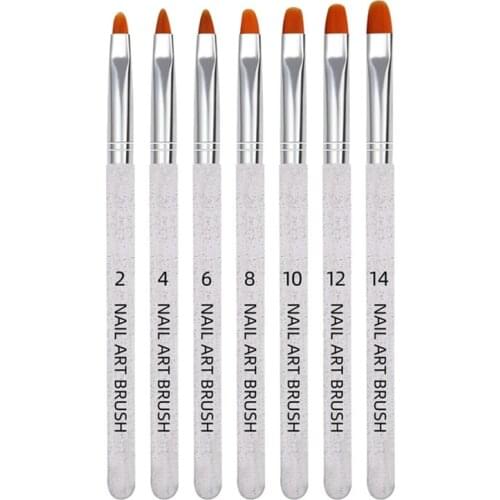 Y1UF Professional Manicure UV Gel Brush Pen Transparent Acrylic Nail Art Painting Drawing Brushes Phototherapy Tools