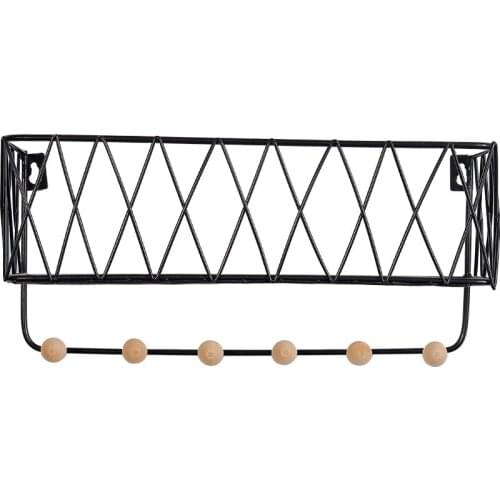 Nordic Fashion Iron Wall Shelf Decorative Shelves Creative Crafts Multi-Functional Storage Coat Rack Home Storage Organization