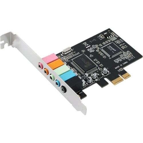 PCIe Sound Card 5.1, PCI Express Surround 3D o Card for PC with High Direct Sound Performance & Low Profile Bracket
