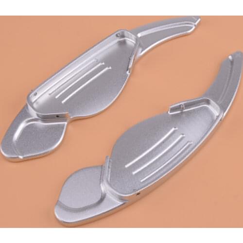 1Pair Aluminium Alloy Silver Steering Wheel Shift Shifter Extension Paddle Fit For Land Rover Jaguar