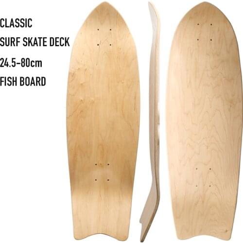 2.0 Land Surf Skateboard Deck Deep Concave Maple 25-80cm Round and Fish Board
