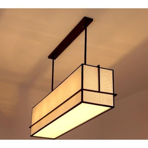 Chinese style Wooden pendant lights restaurant study hotel engineering creative new Chinese style fabric