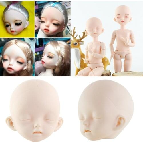 28cm Sleeping Doll Head Body Parts No Makeup Dolls DIY Making Repair Parts