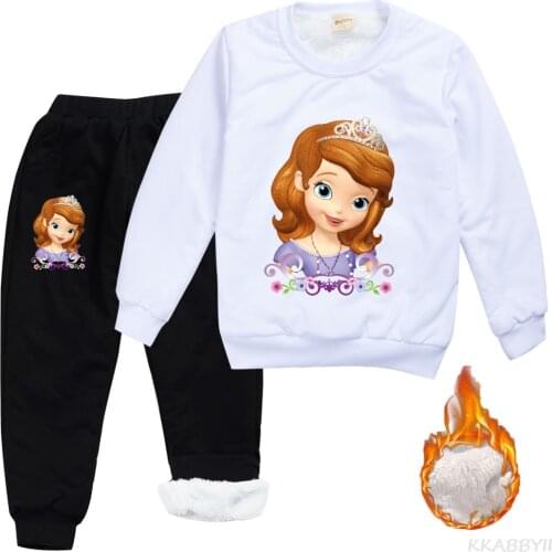 Disney Hoodies for Kids Sweatshirt Sets Girls Autumn Clothing Children Casual Tracksuit Hooded With Pants