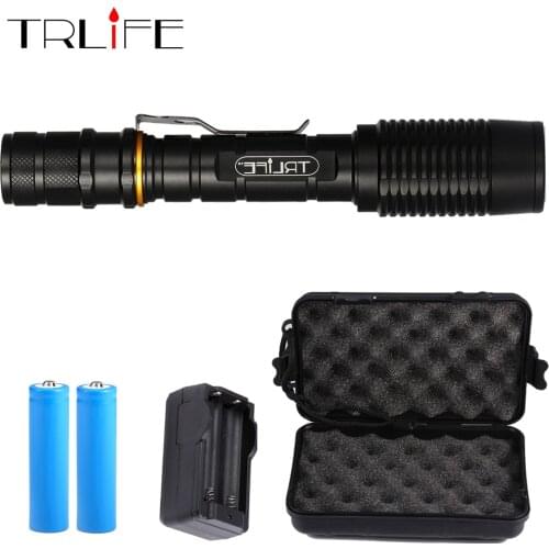 Rechargeable Self Defense Lamp T6/L2 Brightest 10000LM LED Flashlight Torch zoomable 5 modes led torch by 2x18650 batteries