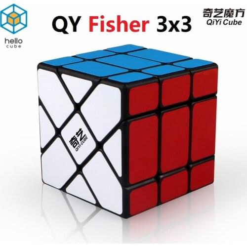 HelloCube Qiyi Fisher 3x3x3 Magic Cube Strange Shape cubo magico Carbon Fiber stickers speed cube educational boys toys