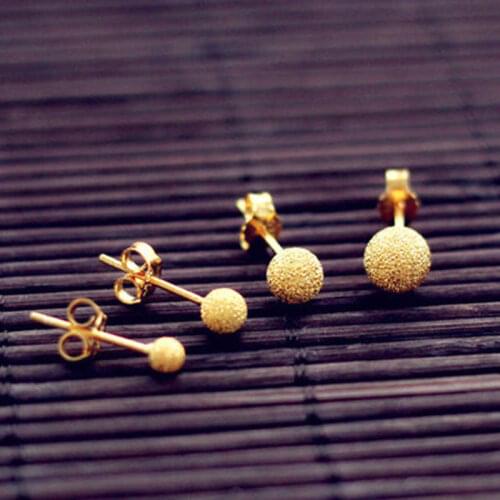 Dainty Female White Small Earrings Minimalist 925 sterling Silver Stud Earrings For Women Korean Gold Ball Wedding Earrings
