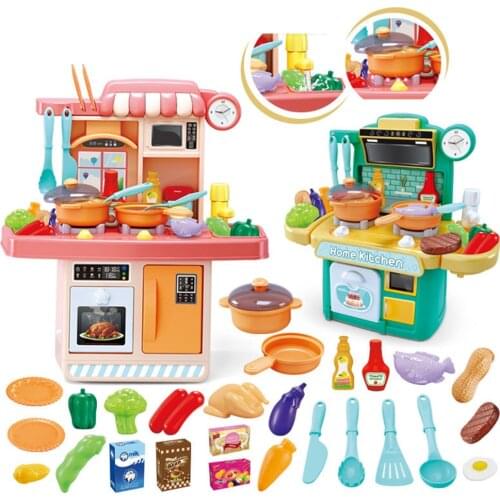 Kitchen Food Pretend Play Role Playing Girls Toys Cooking Children Kitchen Set for Kids Simulation Dinnerware Educational Toy