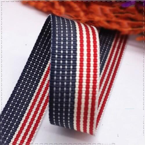5/8" 1.5cm American flag Stripes grosgrain Ribbons printed polyester ribbon 1 meter DIY Clothing accessories wedding gift wrap
