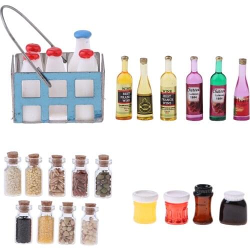 25 Pieces 1/12 Dollhouse Miniature Kitchen Foods Groceries Accessories Decor