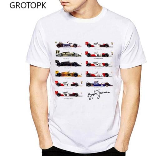 All Ayrton Senna Sennacars Men T Shirt Fans Male Cool T-shirt White Fitness Casual Tops Tee Shirt Streetwear Shirt Men