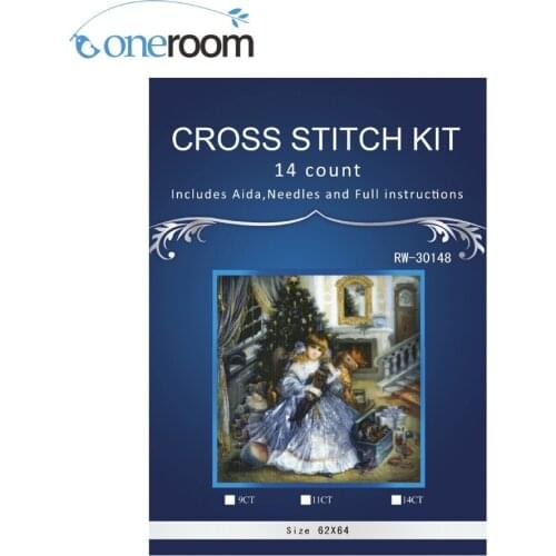 Oneroom Girl and Christmas,Counted Cross Stitch 1 4thCT Cross Stitch Sets Wholesale Cross-stitch Kits Embroidery Needlework