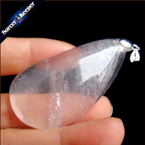 Real Natural Rose Pink Quartz Crystal Gem Stone Beads Pendant Necklace For Womens Jewelry Making Healing Minerals PS667