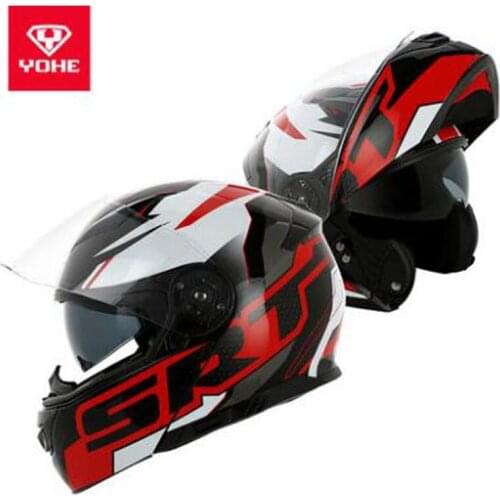 2018 New YOHE Double Lens Flip Up Motorycle Helmet women adn men Full Face Motorbike Helmets made of ABS/EPS