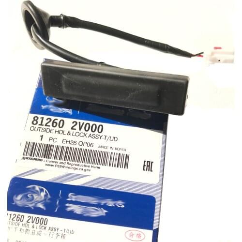 OEM 812602V000 81260-2V000 Outside For 2012-2017 Hyundai Veloster W Rear Camera Without camera Trunk lock switch button