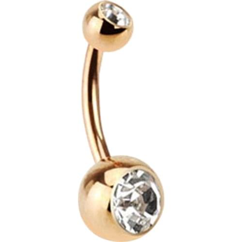 Wholesales 1pc Black Titanium Rhinestone Barbell Navel Belly Button Bar Ring Body Piercing Curved Punk Unisex Earring Piercing