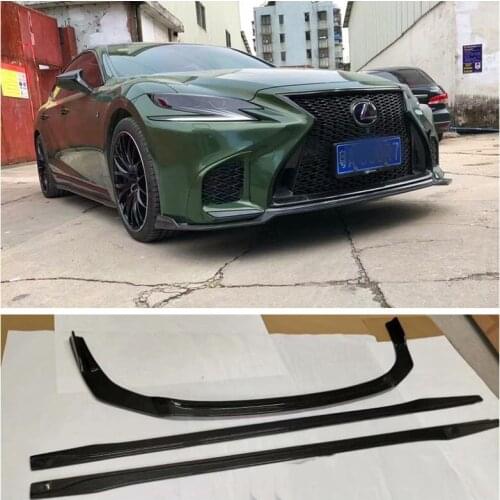 Real Carbon Fiber Bumper Front Lip Diffuser+Side Skirt+ Spoiler Protector For Lexus LS350 LS500H 2020 2021 2022