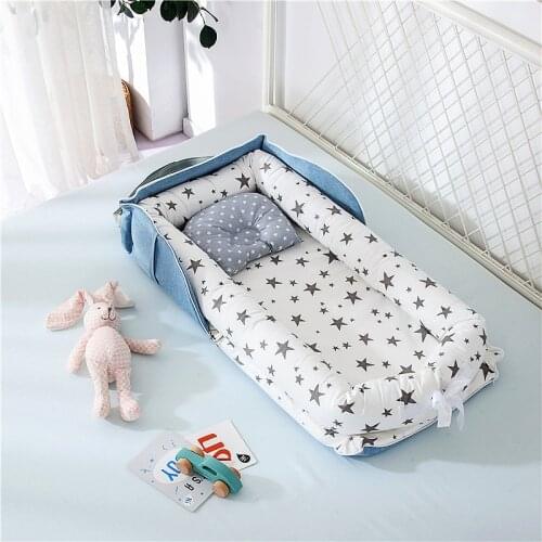 Baby Crib Portable Baby Nest Bed for Boys Girls Travel Bed Infant Cotton Cradle Crib Baby Bassinet Newborn Bed Co-sleeping