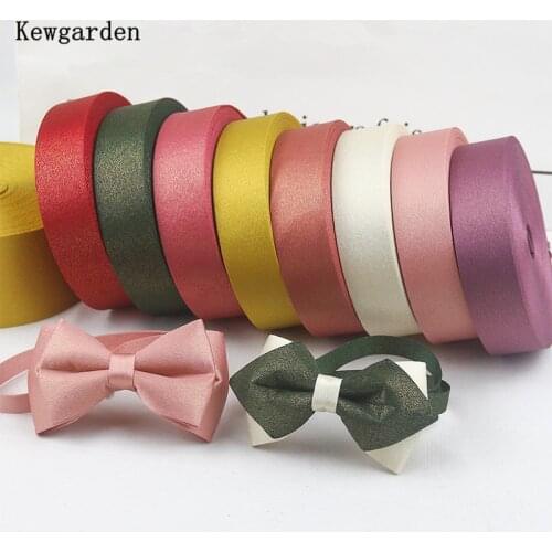 Kewgarden Bright Gold Powder Layering Cloth Fabric Ribbon 1" 2" 50 25 10mm DIY Hairbow tie Accessories Handmade Crafts 11 Yards